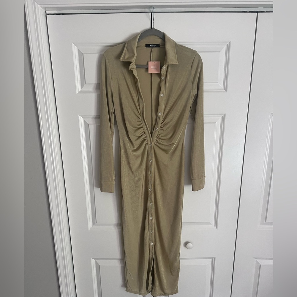 NWT Miss Lola Long Sleeve Slinky Midi Dress